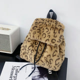 Weiyinxing Luxury Fake Fur Women's Backpack Winter Soft Plush Ladies Schoolbag Solid Color Female Furry Shoulder Bags Handbags