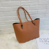 Weiyinxing Women Tote Bag Female Soft Leather Shoulder Bag Fashion Solid Color Top-handle Bag Shopping Tote Gilrs Weekend Bag Bolsas