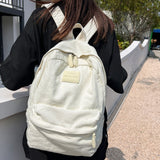 Weiyinxing Women Canvas Green Vintage College Backpack Cool Lady Retro Female Laptop Book Bag Fashion Girl Kawaii Travel School Bags Trendy