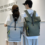Weiyinxing Women's Leisure Large Backpack Men Laptop Bag Lady's Nylon Roll Top Male Travel bag Port School Backpacks For Teenage Girls Book