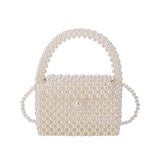 Weiyinxing Bags 2024 Handmade Woven Beaded Pearl Bags for Women Handbags New Fashion Trend Beach Vacation Phone Clutch Party Bags