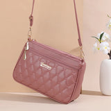 Weiyinxing Leather Crossbody Bags Zipper New Fashion Shoulder Bag for Women Large Capacity Embroidery Thread Small Purse and Handbags