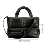 Weiyinxing Large Tote Padded Handbags Designer Quilted Women Shoulder Bags Luxury Nylon Down Cotton Crossbody Bag Winter Purse 2024