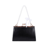 Weiyinxing Armpit Bag Women Design Handbag PU Underarm Shoulder Bag Fashion Pearl Top Handle Bag Female Small Subaxillary Bag Clutch