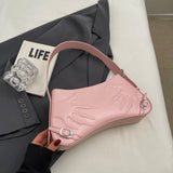 Weiyinxing Style Underarm Bag For Women 2024 New Summer Chic Silver Shoulder Bag Solid Leather Lady Handbag Totes Shopper Purse