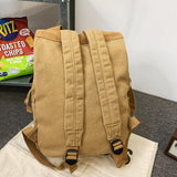 weiyinxing Fashion Women Canvas Knapsack Lovers Shoulder Bag Backpack Simple Schoolbag Men Black Rucksack College School Mochila