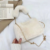 Weiyinxing Fashion Women Plush Tote Handbag Casual Fuzzy Crossbody Bag Versatile Fluffy Shoulder Bag Soft Cute Fall Winter Female Purse