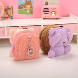 Weiyinxing Coin Purses Portable Cartoon Mini Hand Wallets Eye Shy Stuffed Bear Doll Key Chain Girls Pocket Zero Wallet Lipstick Bags
