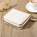 Weiyinxing Women Men Coin Purse Simple PU Leather Wallet Zipper Solid Color Bifold Design Daily Men Card Holder Accessories