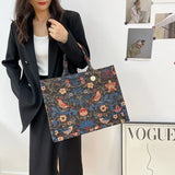 Weiyinxing Capacity Tote Bag Luxury Designer Handbags For Women 2024 Brand Jacquard Embroidery Canvas Shoulder Bag Big Shopper Bags