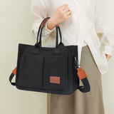 Weiyinxing Large Capacity Canvas Tote Bags for Women Work Commuting Carrying Bag College Style Student Outfit Book Shoulder Shopper Bag