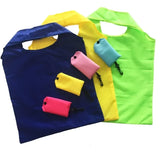 Weiyinxing Bag Solid Color Eco-friendly Folding Reusable Portable Shoulder Handbag Polyester for Travel Grocery Supermarket Bag