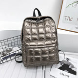 Weiyinxing Winter Ultra Light Space Down Women's Backpack Quilted Plaid Female School Backpacks Bags for Women Girls Kawaii Backpack