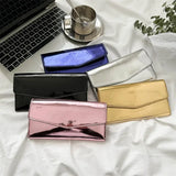 Weiyinxing Women Long Patent Leather Wallets Purses Female Handbags Coin Purse Cards Holder ID Holder Foldable Wallet Lady Clutch