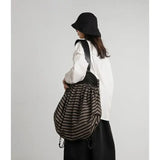 Weiyinxing Striped Bag Fashion High-capacity Design with Two Shoulders and One Shoulder Bag Spicy Girl New Backpacks