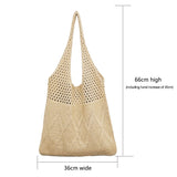 Weiyinxing Knitted Handbags Female Large Capacity Totes Women's Shoulder Bag Summer Beach Bag Purses Casual Hollow Woven Shopping