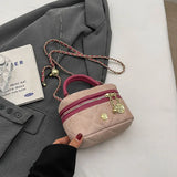 Weiyinxing Summer Lingge Small Fragrant Style Handbag Retro High end Simple Shoulder Bag French Small Crowd Chain Crossbody Bucket Bag