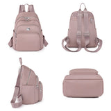 Weiyinxing Women Nylon Backpacks Fashion Ladies Casual Travel Rucksack Multifunction Shoulder Bag Teenager Girls Travel Schoolbag