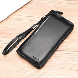 Weiyinxing Men's Long Zipper Wallet High Quality Pu Leather Wallet for Men RFID Blocking Business Clutch Bag Credit Card Holder Purse Man