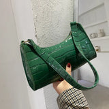 Weiyinxing Alligator Pattern Female Small Handbags and Purse Armpit Shoulder Bags High Quality PU Leather Ladies Clutch Totes Bag