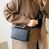 Weiyinxing Box Crossbody Bags for Women 2024 Female Designers Trend Small Leather Shoulder Side Bag Handbags with Wide Belt