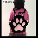 Weiyinxing Fashion Dog Claw Original Plush Backpack Subculture Y2k Cute Cat Claw Sweet Cool Japanese Korean Backpacks