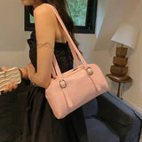 Weiyinxing Commuter Shoulder Bags for Women 2024 Luxury Designer Handbags Pure Color Causal Bag Big Capacity Pillow Underarm Bag