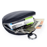 Weiyinxing Purse Pouch For Women Key Ring Wallet Money Pocket Zipper Storage Bag Round Purses Cowhide Key Package Keychain Organizer