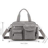 Weiyinxing New Canvas Women Shoulder Crossbody Bag Fashionable Trendy Multi Pocket Design Handbag Casual Simple Commuter Women Bag