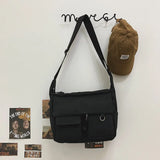 Weiyinxing Ulzzang Messenger Bag Women New 2024 Nylon Bags Multipockets Crossbody Bags For Women School Book Shoulder Bag Girls Sac