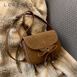 Weiyinxing Soft Suede Crossbody Bag for Women 2024 Winter Korean Fashion Flap Bag Female Small Simple Handbags and Purses