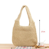 Weiyinxing Straw Bag Summer Handmade Beach Bag Large Capacity Shoulder Bag Vacation Rattan Totes Outdoors Seaside Handbag Bolsas