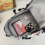 Weiyinxing Female Men Waterproof Cartoon Printing Laptop Ladies College Backpack Fashion Women Book Boy Girl Travel Leisure School Bag