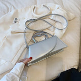 Weiyinxing Metal Short Handle Leather Crossbody Bags for Women 2024 Ladies Designer Handbags Ans Purses Casual Tote Bags