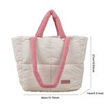 Weiyinxing Large Tote Padded Handbags Designer Quilted Women Shoulder Bags Luxury Nylon Down Cotton Crossbody Bag Winter Purse 2024