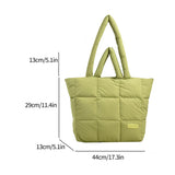 Weiyinxing Large Tote Padded Handbags Designer Quilted Women Shoulder Bags Luxury Nylon Down Cotton Crossbody Bag Winter Purse 2024