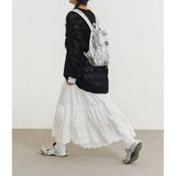 Weiyinxing Small Silver Mountaineering Bag Picnic Bag Causal Students Book Bag 2024 New Fashion Korean Girls Y2k Backpack