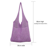 Weiyinxing Knitted Handbags Female Large Capacity Totes Women's Shoulder Bag Summer Beach Bag Purses Casual Hollow Woven Shopping