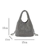 Weiyinxing Crystal Clutch Purse Bucket Shoulder Bag Rhinestone Handmade Purses and Handbags Luxury Designer Evening Clutch Bag Purse