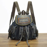 Weiyinxing Vintage Denim Backpack Women Retro Letter Embroidery Casual School Bag Backpacks Female Harajuku Y2k Mochila Aesthetic