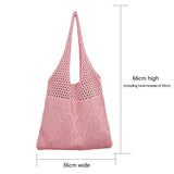 Weiyinxing Knitted Handbags Female Large Capacity Totes Women's Shoulder Bag Summer Beach Bag Purses Casual Hollow Woven Shopping
