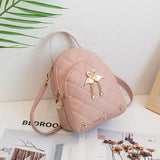 Weiyinxing Backpack for Women Cute Swan Hanging Embroidery Small Backpack Girls PU Leather Bookbag Ladies Casual Satchel Bags Handbag