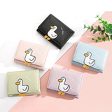 Weiyinxing Women Wallet Cute Luck Duck Short Wallet Leather Small Purse Girls Money Bag Card Holder Ladies Female Hasp 2024 Fashion