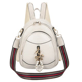 Weiyinxing Women Backpacks PU Leather Teenage Girls Schoolbags Ladies Shoulder Bags small Fashion Pearl Tassel Female Book Bag Daypack