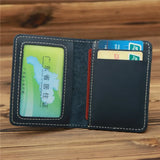 Weiyinxing Leather Credit Card Holder Vintage Small Wallet for Credit Cards Case and Driver License Vintage Style Gift for Men