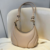 Weiyinxing Solid Color Saddle Bag High Quality Leather Shoulder Bags for Women Y2K Simple Ladies Crossbody Bag Designer Hobos Handbag