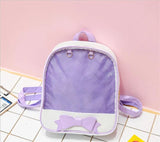 Weiyinxing Contrast Sweet Y2k Bow Backpack Students Casual Kawaii Cute Schoolbags Women Transparent Backpacks Preppy Ita Bag