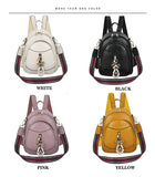 Weiyinxing Women Backpacks PU Leather Teenage Girls Schoolbags Ladies Shoulder Bags small Fashion Pearl Tassel Female Book Bag Daypack