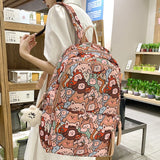 Weiyinxing Female Cartoon Print Book Bag Fashion Women Cute Leisure School Bag Girl Graffiti Laptop Backpack Lady Travel College Trendy