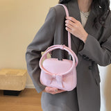 Weiyinxing Pu Leather Small Crossbody Bag for Women 2024 Korean Fashion Bow Design Handbags and Purses Female Shoulder Bag